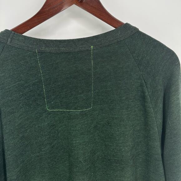 Aviator Nation RARE Dip Dye Ombre Green Embroidered Pullover Sweatshirt Small - Picture 8 of 12